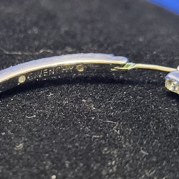 Givenchy Hoop Earrings Rhodium and Pave Crystals - Picture 6 of 6